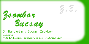 zsombor bucsay business card